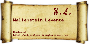 Wallenstein Levente névjegykártya